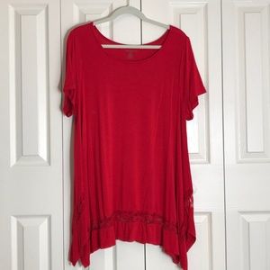 Lane Bryant Red tunic SZ 14/16